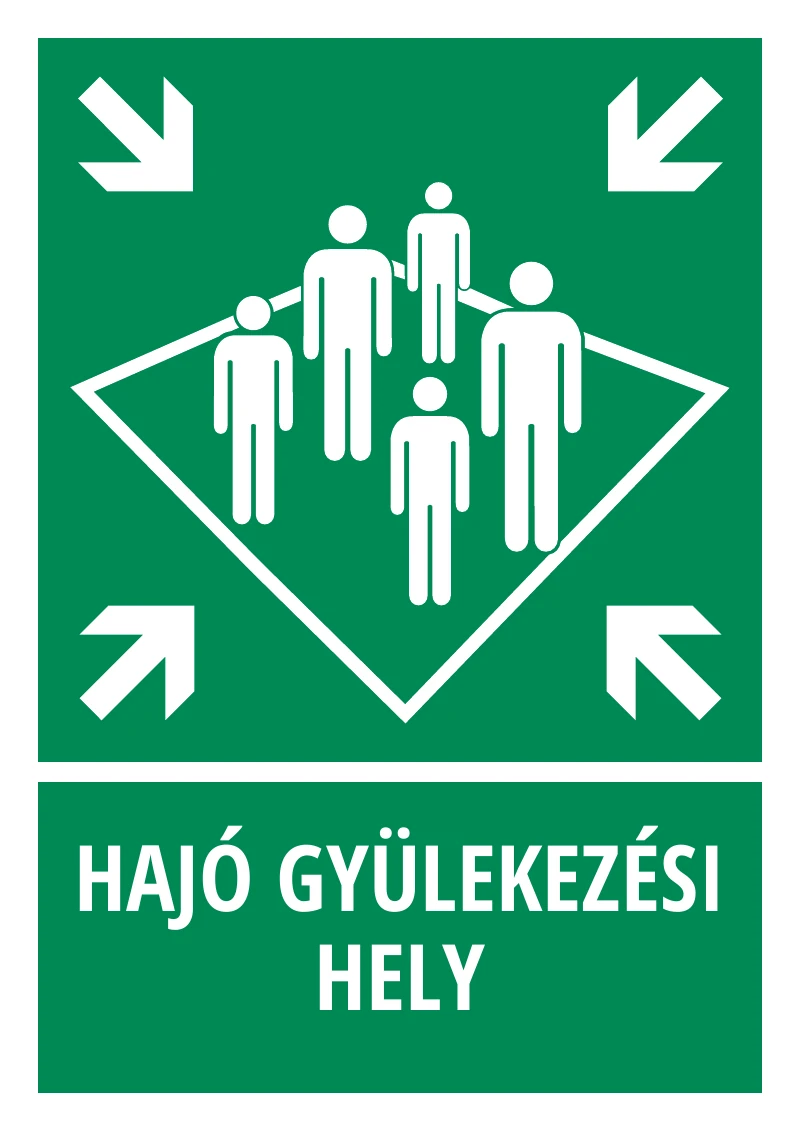 Hajó gyülekezési hely (felirattal)