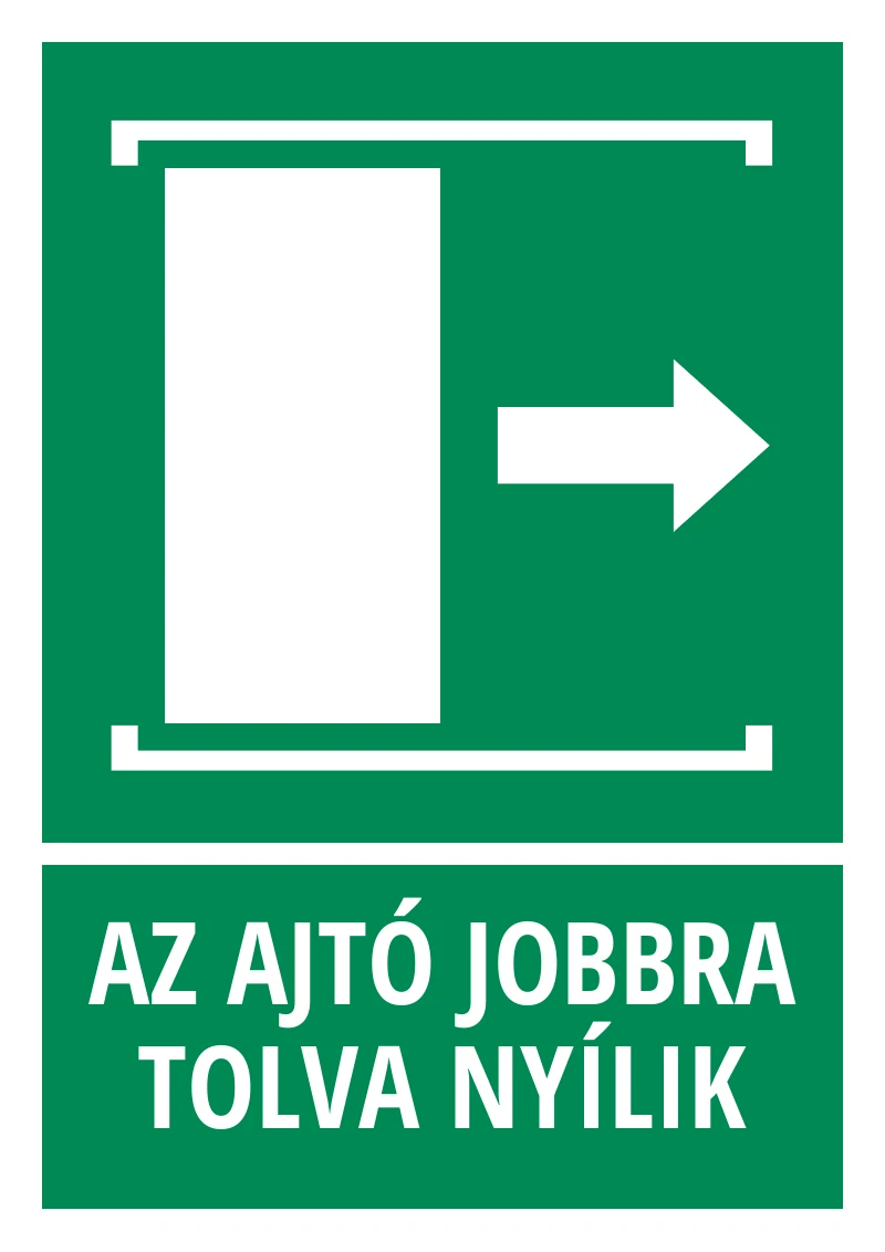 Az ajtó jobbra tolva nyílik (felirattal)