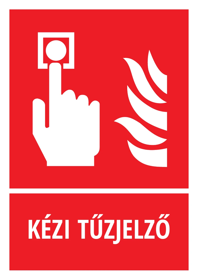 Kézi tűzjelző (felirattal)