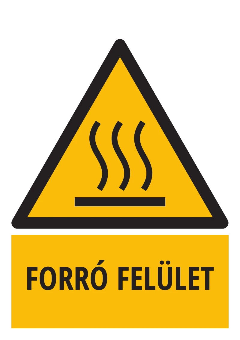Forró felület (felirattal)