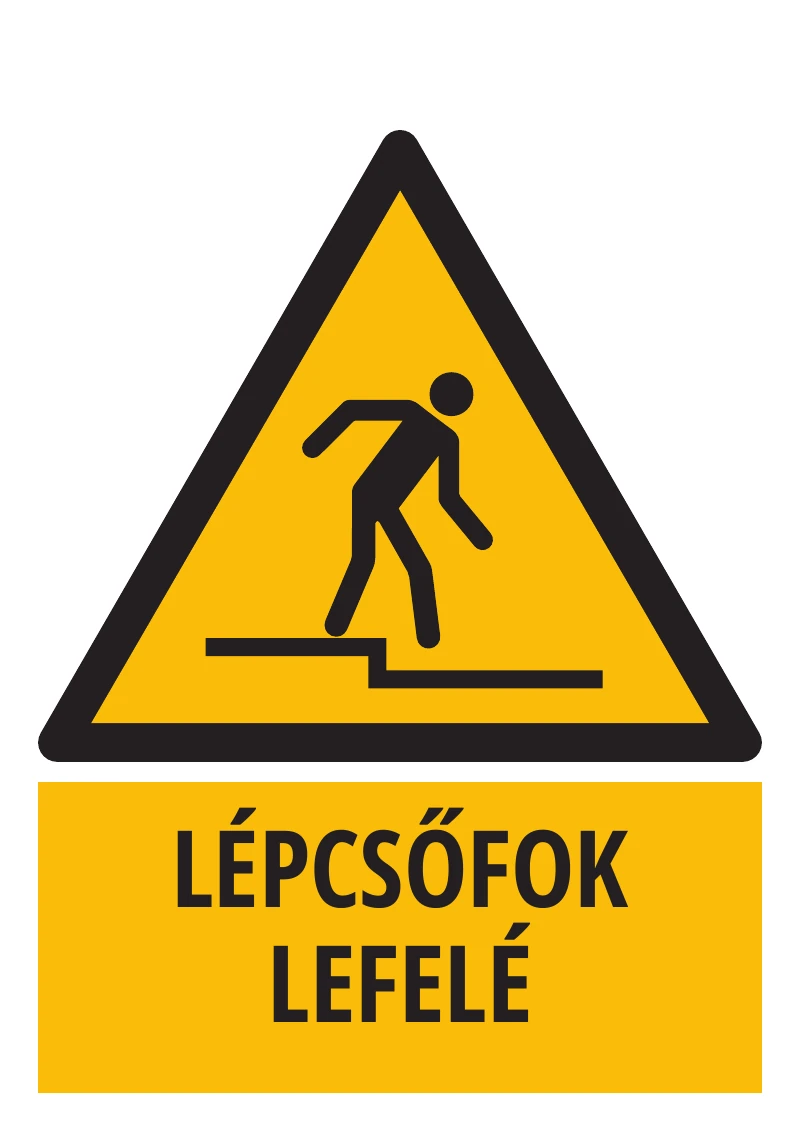 Lépcsőfok lefelé (felirattal)